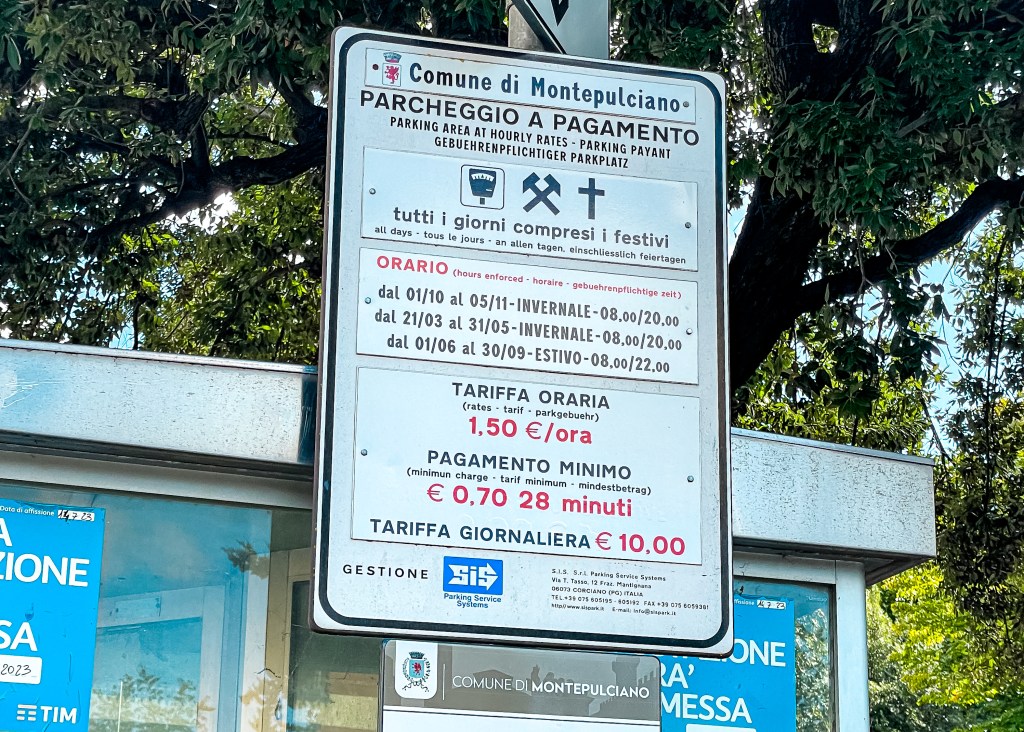 Монтепулчано паркинг