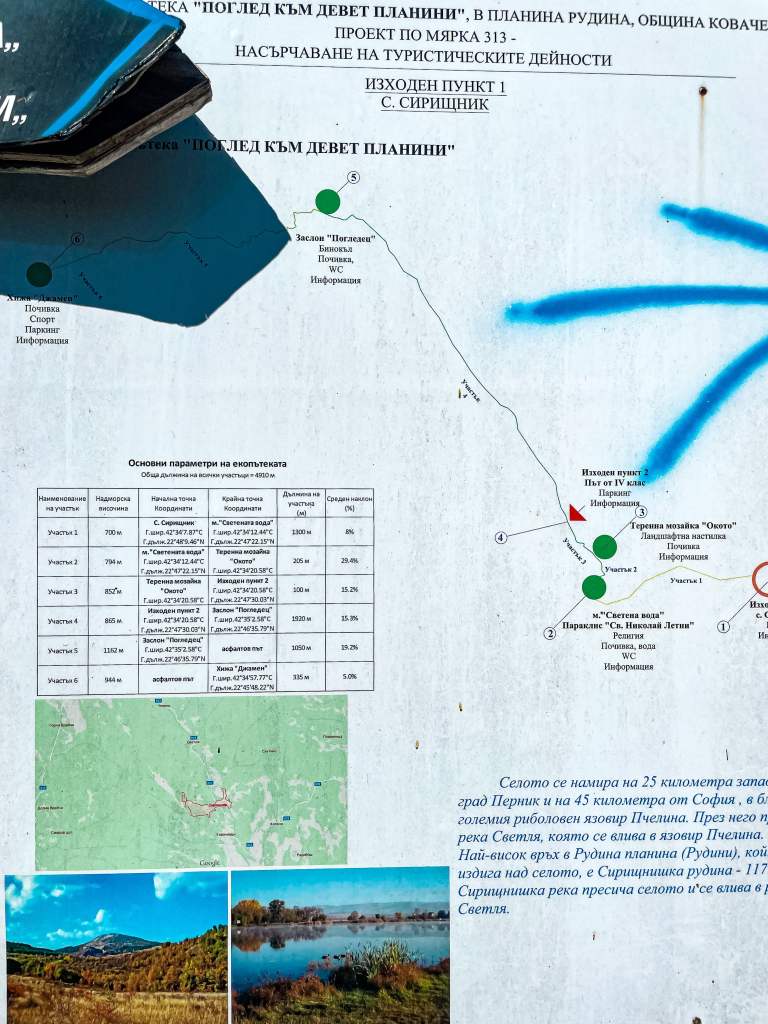 Екопътека "Поглед към девет планини" и връх Сирищнишка рудина  